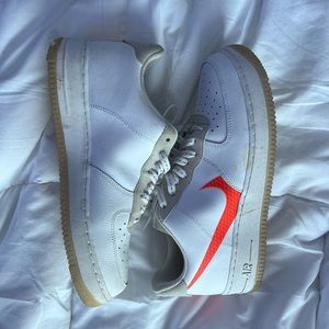 Nike Air Force 1 With Orange Swoosh US Mens Size 9